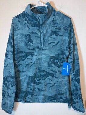 NEW Columbia Women’s Pine Ridge‎ FS Printed Half Zip Fleece Size XL Blue
